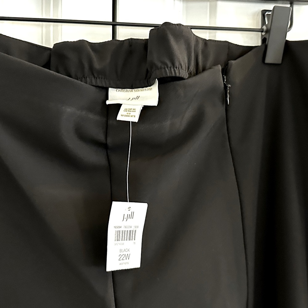 New NWT Christian Soriano for J.Jill black pants offset zip front, plus size 22W - Picture 2 of 2